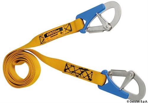 Cordone ombelicale 2 m con 2 moschettoni  ad apertura rapida